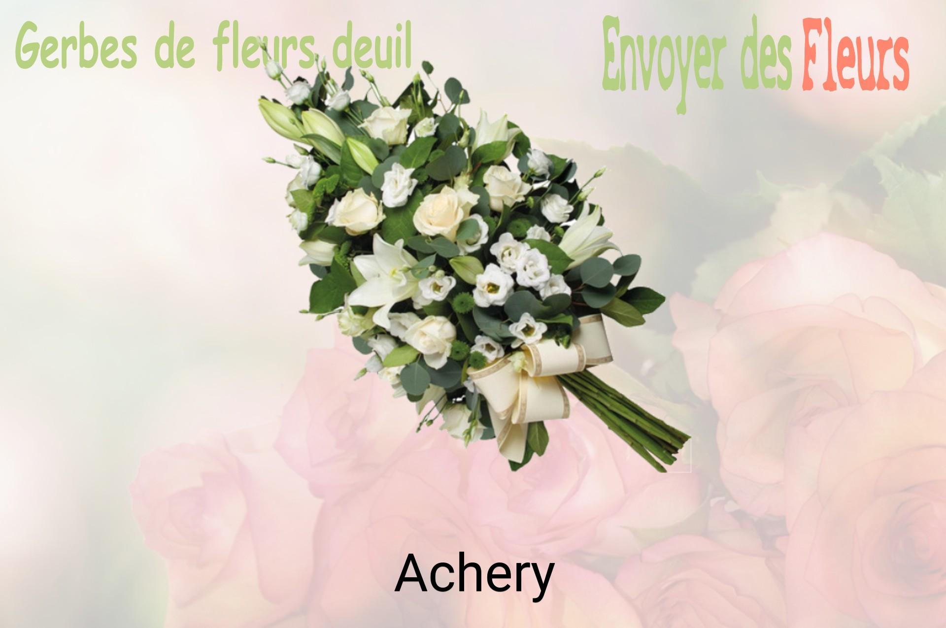 Gerbe de fleurs de deuil livrée à Achery